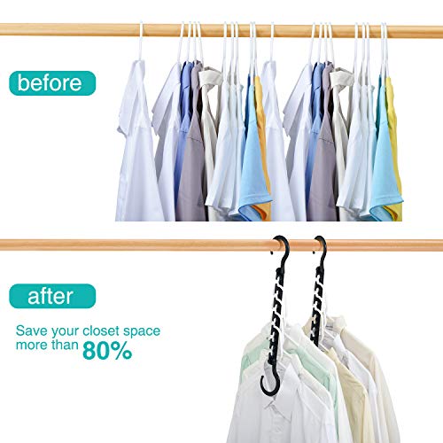 HOUSE DAY Black Space Saving Hangers Organizer - 12 Pack