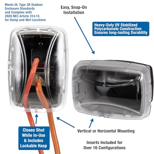 Intermatic WP3100C Weatherproof Outdoor Electrical Outlet Cover - Pack of 2, Standard Duty