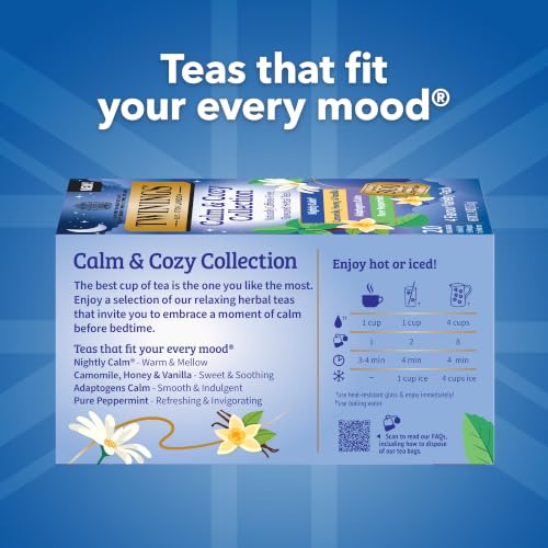 Twinings Calm & Cozy Bedtime Herbal Tea Variety Pack, 120 Tea Bags (6 x 20)