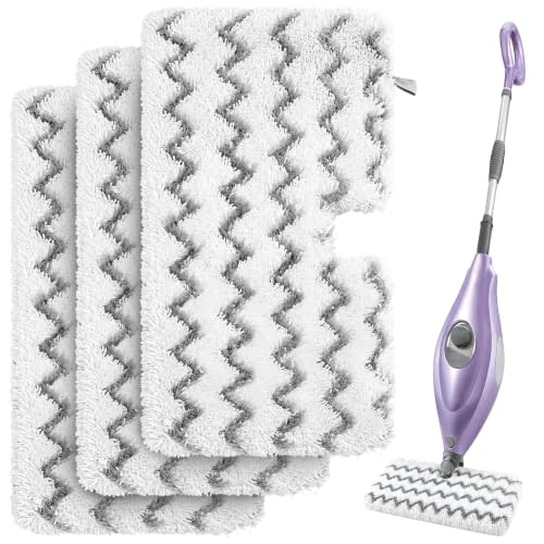 Shark Steam Mop Replacement Pads - 3 Pack Microfiber with Scrub Strips