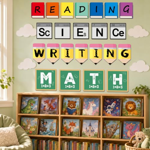 23-Piece Classroom Bulletin Board Decor Set for Reading, Math & Science