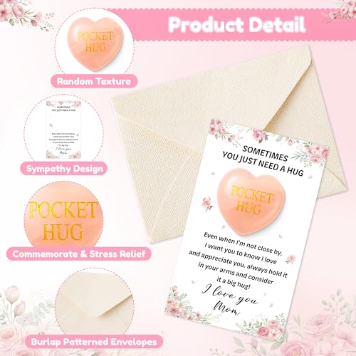Pocket Hug Pink Rose Quartz Heart Keepsake Gift for Mom