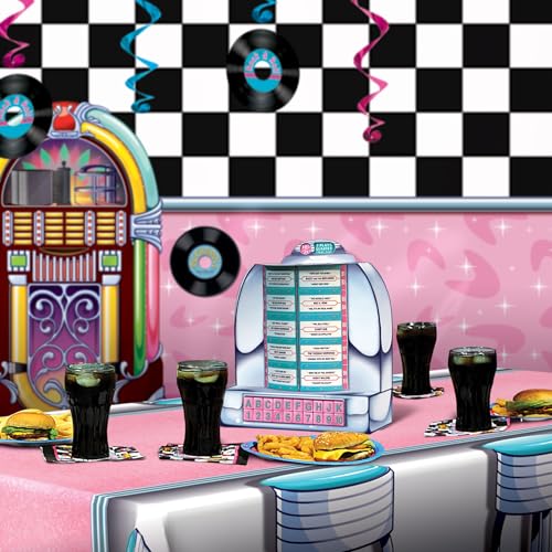 Beistle 3D 1950s Jukebox Tabletop Centerpiece - Retro Diner Party Decoration