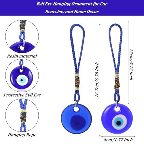 Blue Evil Eye Pendant Charms - 4PCS Protective Hanging Decor