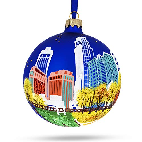 German Glass Hand-Painted Christmas Ornament - 4 Inch Holiday Decor