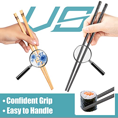 Reusable Fiberglass Chopsticks - 5 Pairs, 9.5 Inches, Non-Slip Design