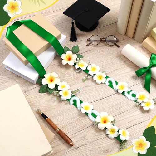 65 Inch Graduation Lei Class of 2026 - Yellow Plumeria Floral Wreath