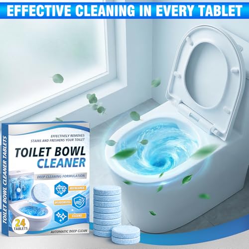Auensten Toilet Bowl Cleaner Tablets - 24 Pack Deep Cleaning Descaler