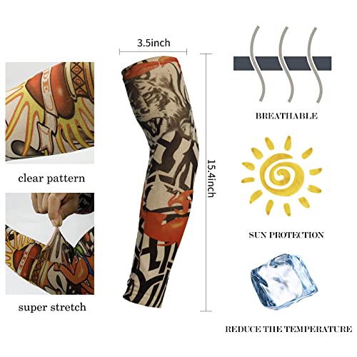 YARIEW Temporary Tattoo Sleeves Stretchable Fake Ink Sun Protection