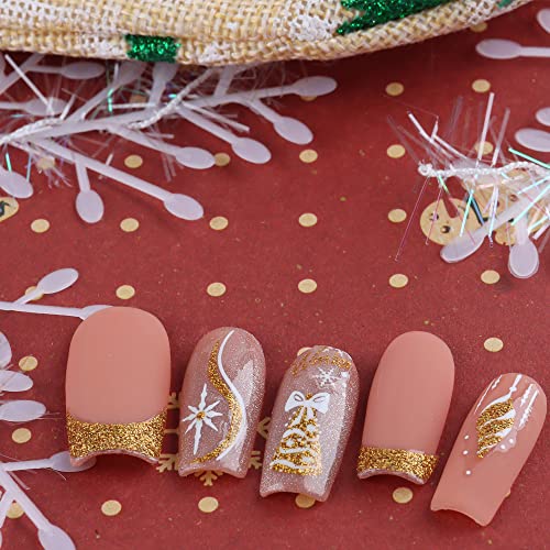 Christmas Nail Art Stickers 8 Sheets - 3D Self-Adhesive Snowflake Decals