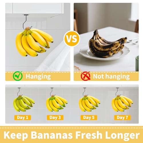 CINKSY Folding Banana Hook - Under Cabinet Kitchen Hanger, Black