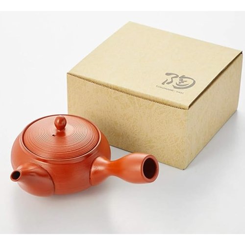 Japanese Kyusu Ceramic Teapot with Stainless Mesh Filter, Tokoname-yaki, 300ml