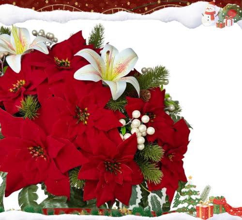 Artificial Cemetery Flower for Grave with Secure Saddle - Christmas & Memorial Decor