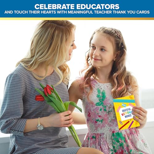 24 Pack Colorful Teacher Thank You Cards - 4x6in Set
