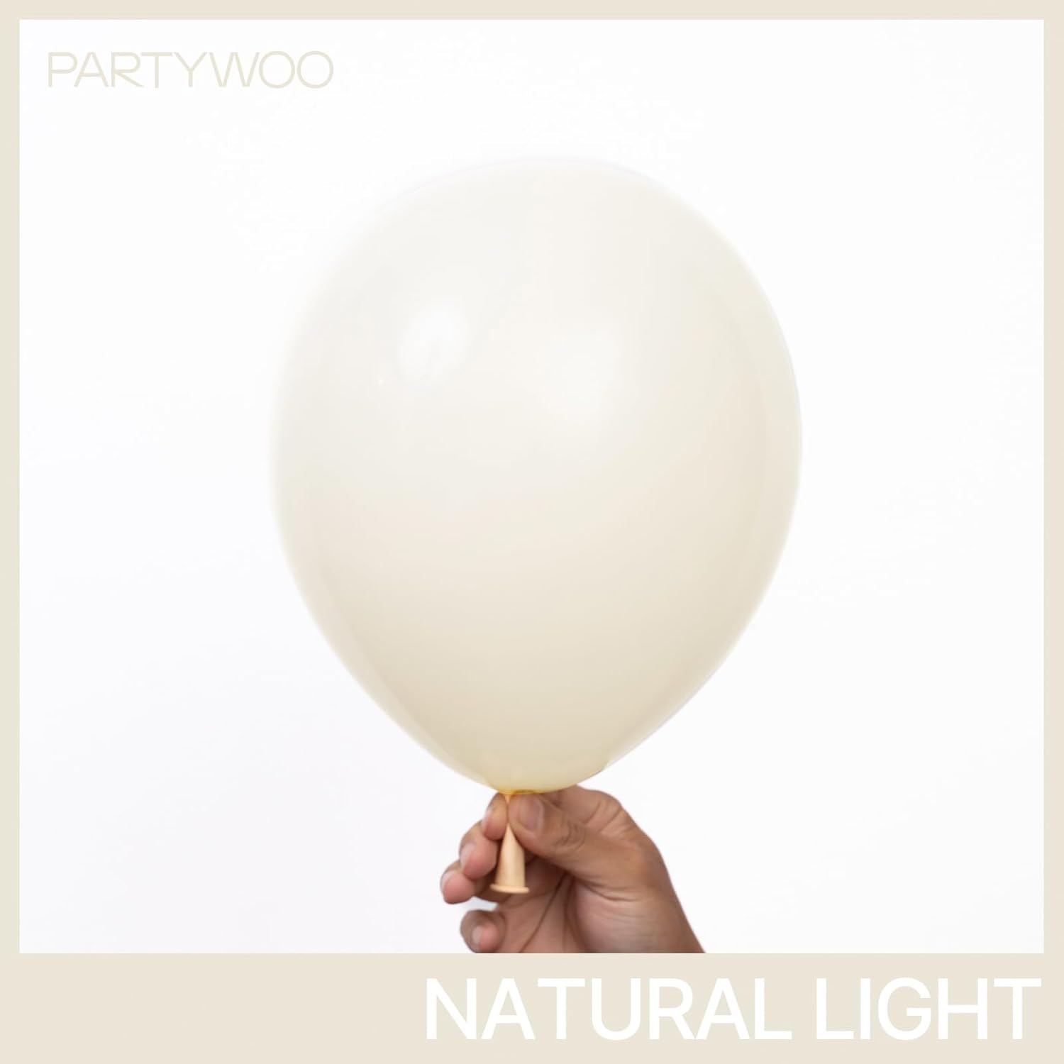 PartyWoo Beige Balloons - 50 Pcs 12 Inch Cream Ivory White for Weddings, Baby Showers & Parties