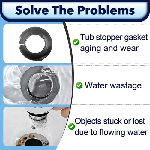 8 Pcs 37680B Bathtub Stopper Gasket for Kohler Pfister Tip-Toe Drains