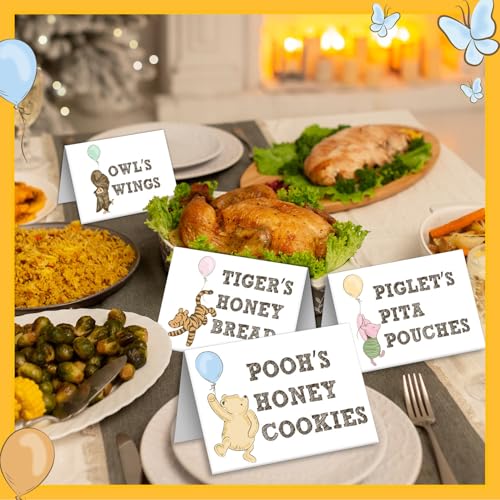 Classic Winnie Baby Shower Food Labels & Table Signs, 12 Pcs
