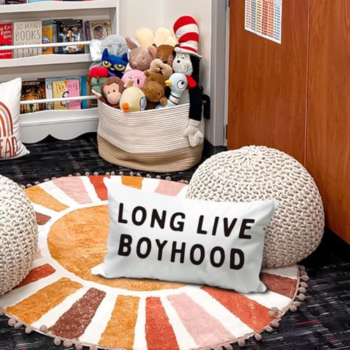 Long Live Boyhood Throw Pillow Cover 12x20 - Boys Room Decor