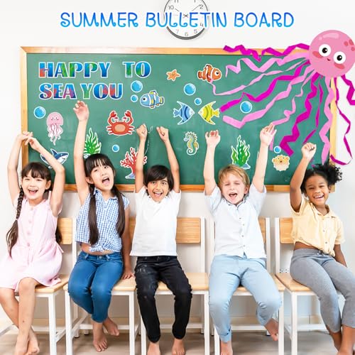 Ocean Themed Classroom Bulletin Board Decorations with Octopus & Fish