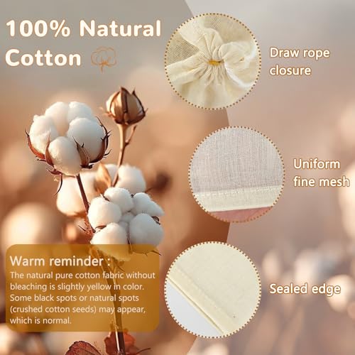 10 Cotton Spice Bags for Cooking & Tea Brewing - 4.25in x 3.15in
