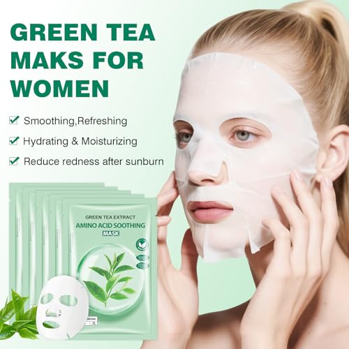 GUOYAOLIFU Tea Tree Facial Sheet Mask - 5 Pack Hydrating & Moisturizing