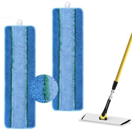 Sgizoku Blue Microfiber Mop Pads - 2 Pack for Rubbermaid 18" & 17" Mops