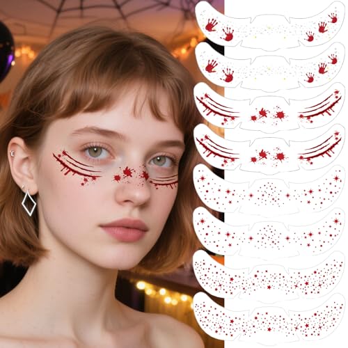Glitter Freckle Temporary Tattoo Patches 8-Pack Waterproof Face Makeup