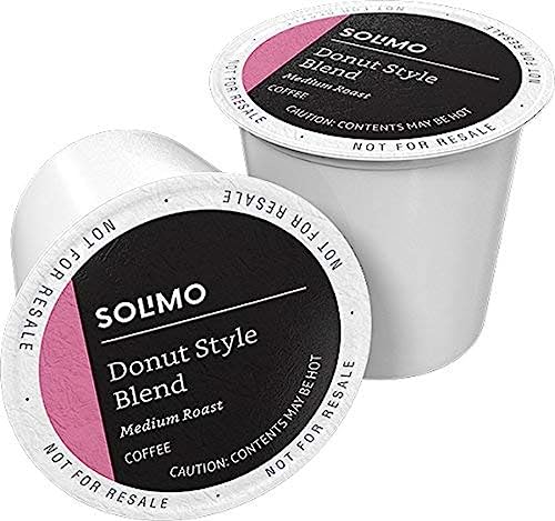 Solimo Donut Style Medium Roast Coffee Pods - 100 Count, Compatible with Keurig 2.0