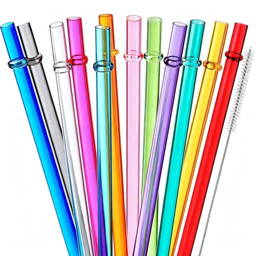 ALINK 10.5 Inch Reusable Straws - 24 Pack Tritan Straws with Brushes