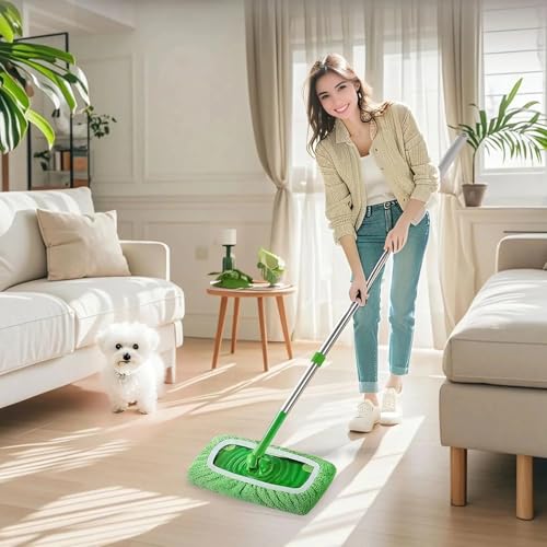 6-Pack Reusable Coral Fleece Mop Pads for Swiffer Mops – Washable Wet & Dry Microfiber Cleaning Cloths