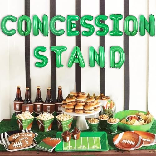 Wonmelody Concession Stand Foil Balloon Banner 16 Inch Green Sports Party Decor