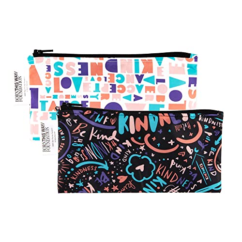 Bumkins Reusable Snack Bags - Kindness Small, 2-Pack Waterproof Fabric