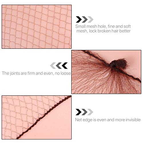 Biendo 30Pcs Invisible Hair Nets Elastic Edge Mesh Brown Bun Holders
