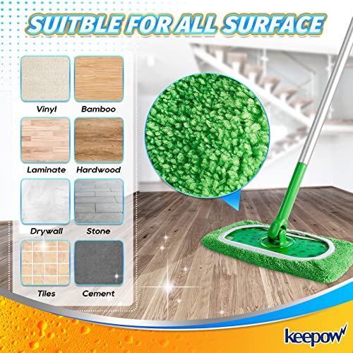 KEEPOW Reusable Mop Pads for Swiffer Sweeper, 8 Pack Washable Microfiber
