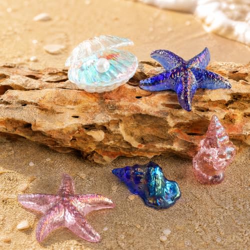 Iridescent Pearl Shell Glass Aquarium Decor for Betta Tanks