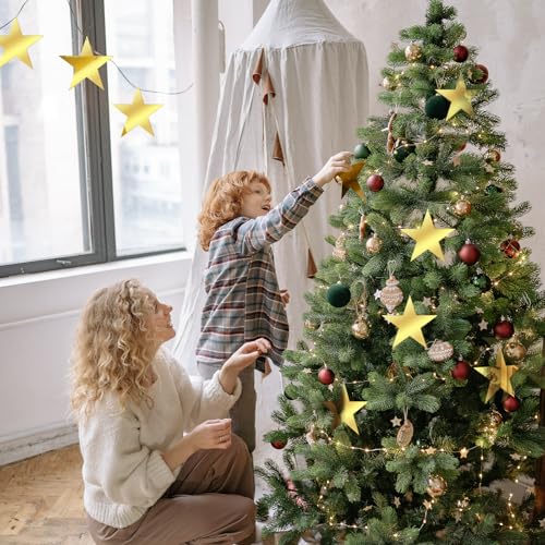 60 Pcs 6-Inch Double Printed Gold Star Cutouts for Decorations