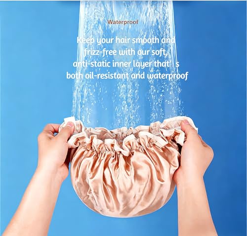 HXIELEC 4-Pack Waterproof EVA Shower Caps for Women, Reusable Hair Protection