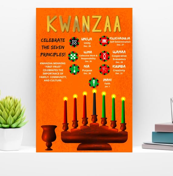 Kwanzaa Poster - 12" x 18" Seven Principles Wall Art