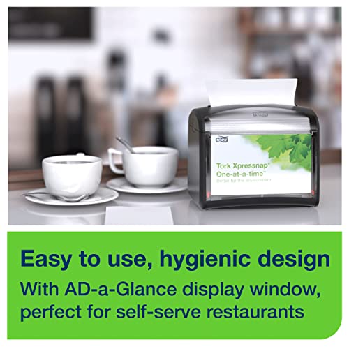 Tork Xpressnap Tabletop Napkin Dispenser Black One-at-a-time Dispensing, Hygienic, Durable Design 1 Pack x 1 Dispenser (6232100)