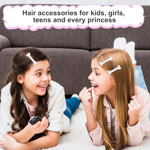 6 PCS White Dog Bone Hair Clips Cute Hairpins for Halloween Costumes