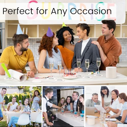 50 PCS White Round Disposable Paper Coasters - 4 Inch Thickened 1.5mm Blanks