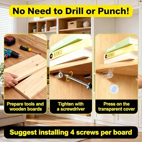 50 Pcs Self-Tapping Screws and Shelf Pins for Cabinets
