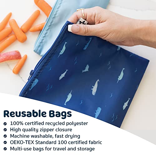Tiny Twinkle Reusable Snack Bags for Kids - 3 Pack Eco-Friendly Pouches