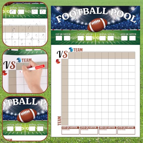Atiloy 2PCS Large Football Pool Posters - 100 Grids, 16x23.5in