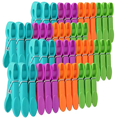 48 PCS Heavy Duty Plastic Clothespins, Non-Slip Laundry Clips for Drying