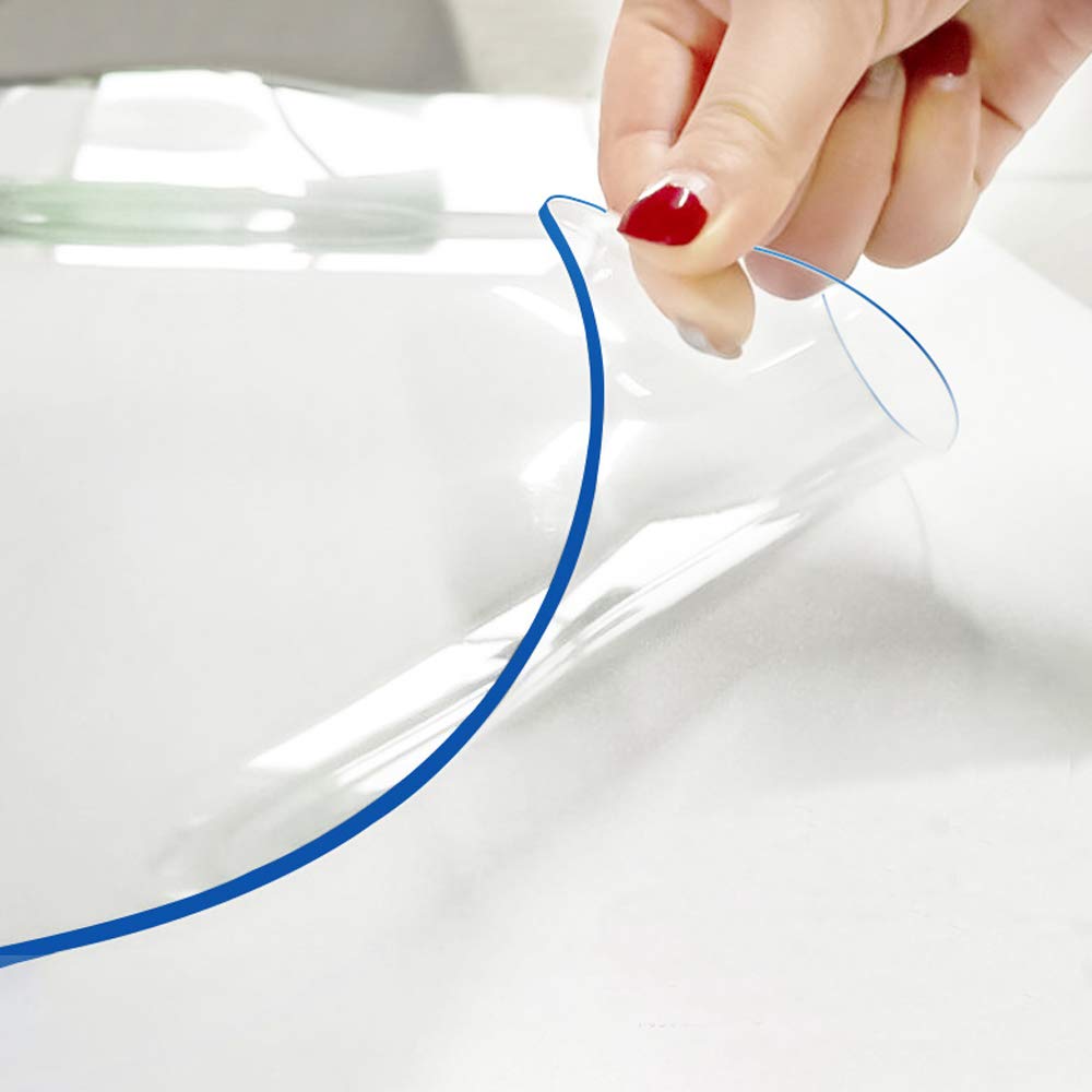 44 x 88 Inch Clear Table Cover Protector 1.5mm Thick Easy Clean PVC Plastic Desk Protector Crystal Desk Mat Waterproof Table Cover for Dining Table or Office Desk Conference Table Kitchen Countertop