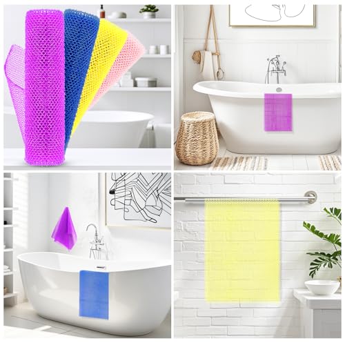 SpiralScgv 4-Pack African Net Sponge Exfoliating Body Scrubber