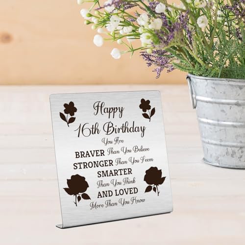16th Birthday Inspirational Decorative Sign for Girls