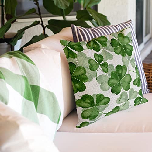 GEEORY St. Patrick's Day Pillow Covers 16x16 (Set of 4) - Lucky Shamrock Decor