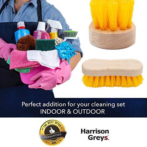 Harrison Greys 4.72" Heavy Duty Stiff Bristle Scrubbing Brush for Indoor & Outdoor Cleaning